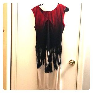 Calvin Klein Red and Black Dress